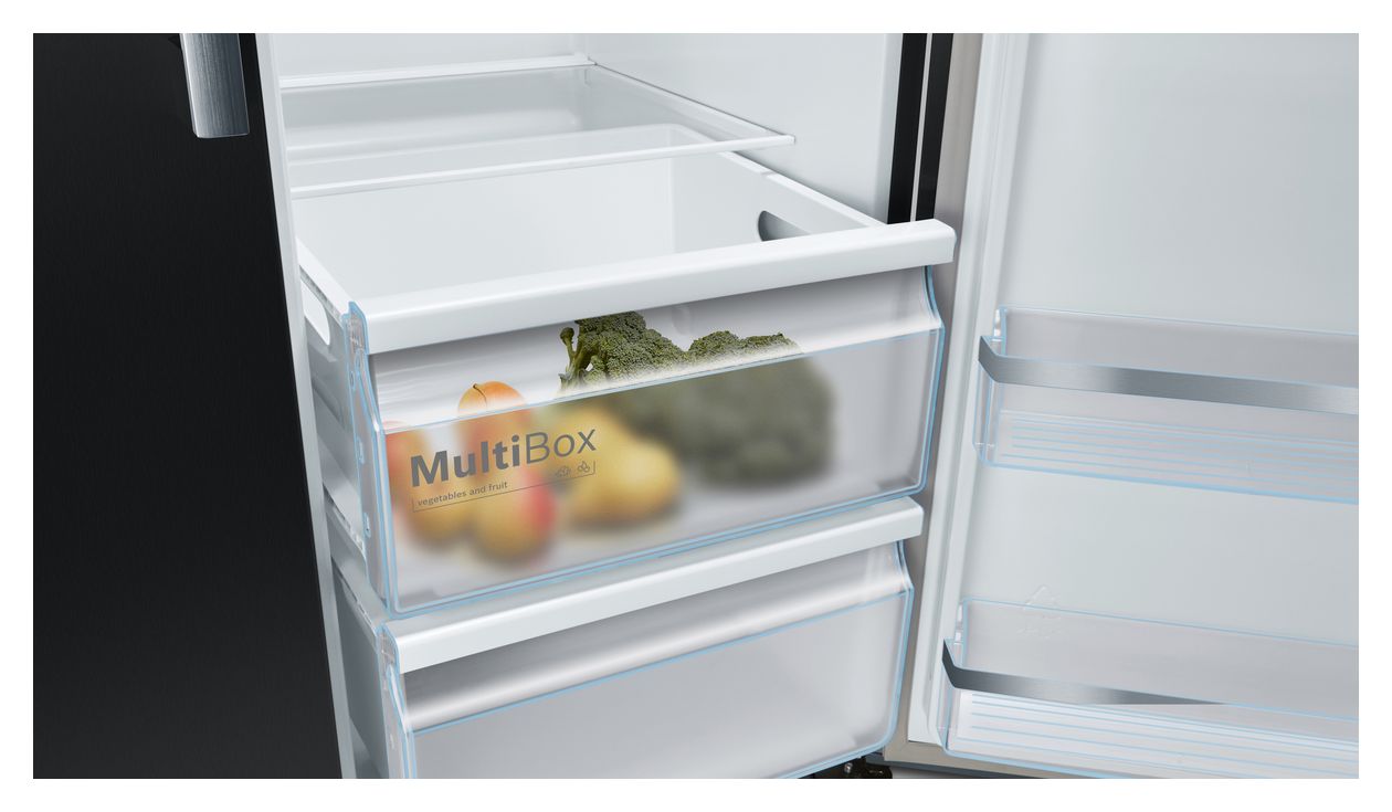 Serie 6 KAD93ABEP Side-by-Side Kühl-/ Gefrierkombination 371 l / 191 l 323 kWh NoFrost 1787 mm x 908 mm  (Schwarz) 