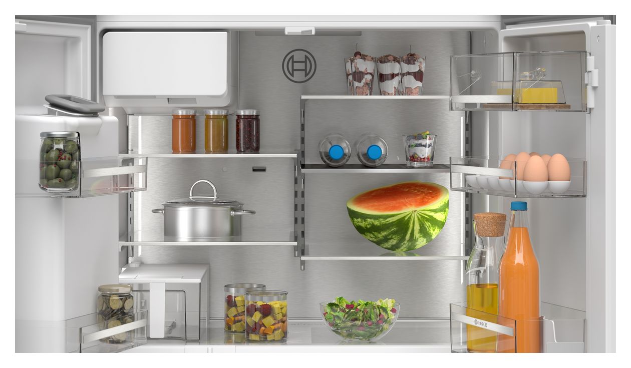 Serie 6 KFI96AXEA Side-by-Side Kühl-/ Gefrierkombination French Door 375 l / 199 l 327 kWh NoFrost 1830 mm x 905 mm  (Schwarz, Edelstahl) 