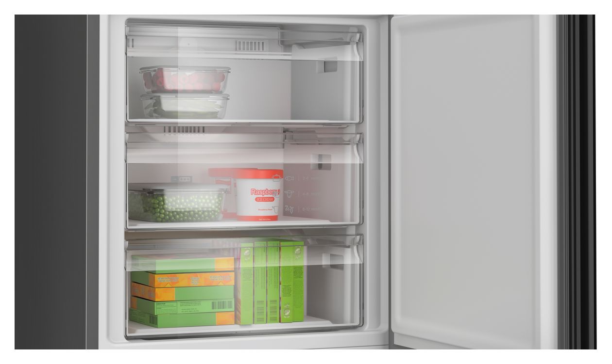 Serie 6 KGN49LBCF 311 l / 129 l Kühl-Gefrierkombi freistehend NoFrost 178 kWh Jahr  (Schwarz) 