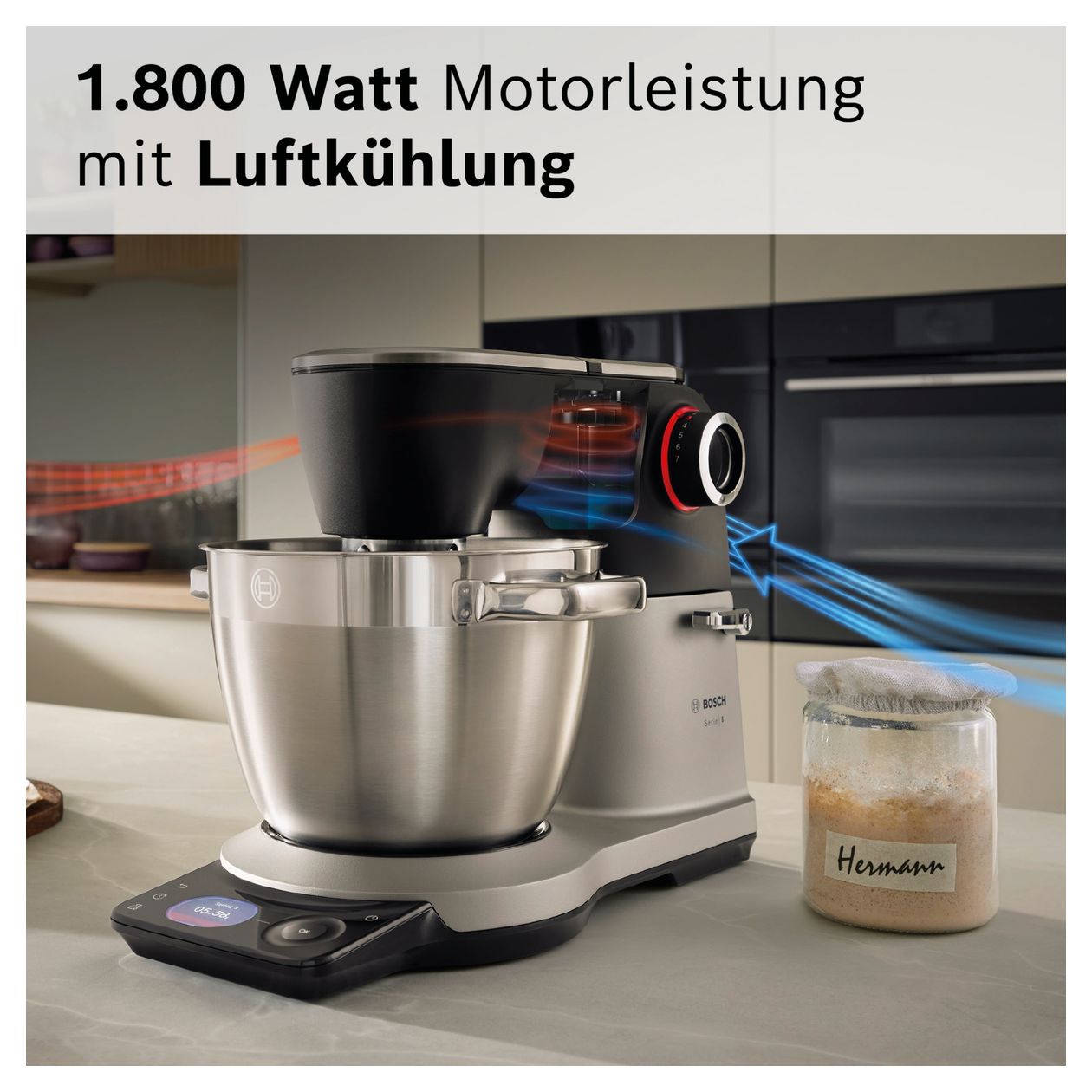 Serie 8 MUMS8ZS13 1800 W Küchenmaschine 6 l mit Waage  (Schwarz, Silber) 