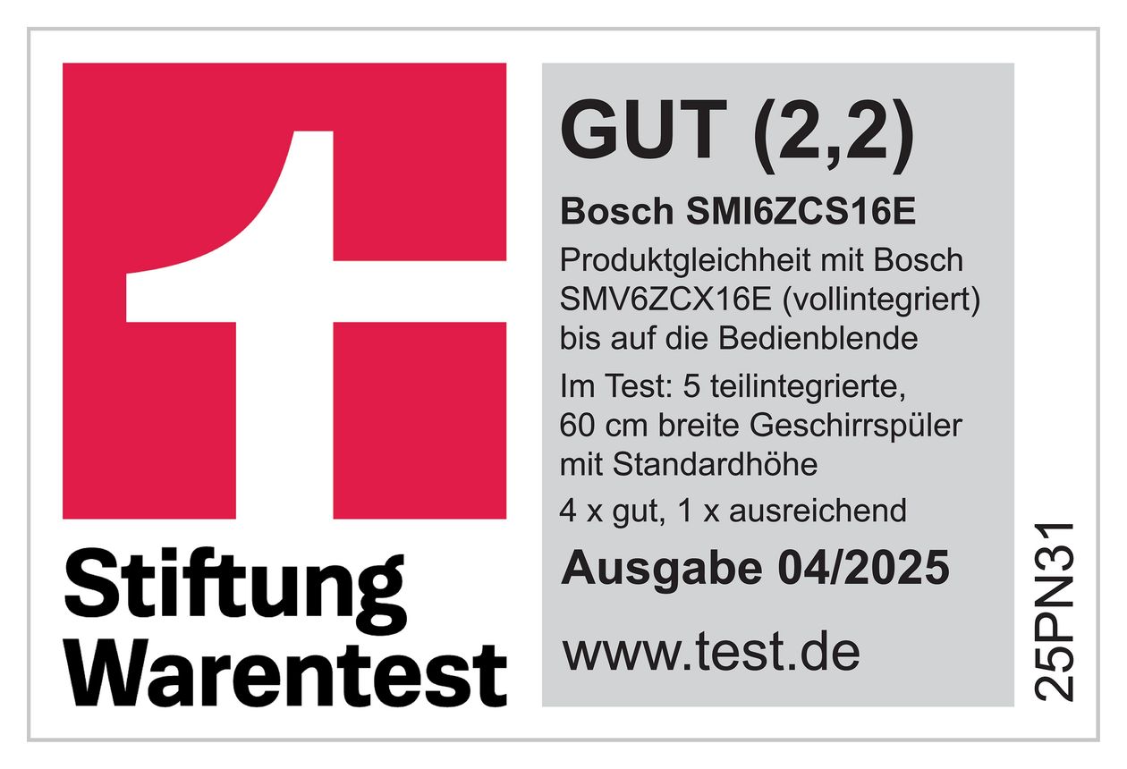 Serie 6 SMI6ZCS16E 60 cm Geschirrspüler Sehr leise 14 Maßgedecke aquaStop Funktion Zeolithe 
