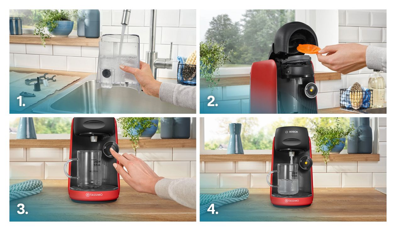 TAS163E Tassimo Finesse Kaffeekapsel Maschine  (Schwarz, Rot) 