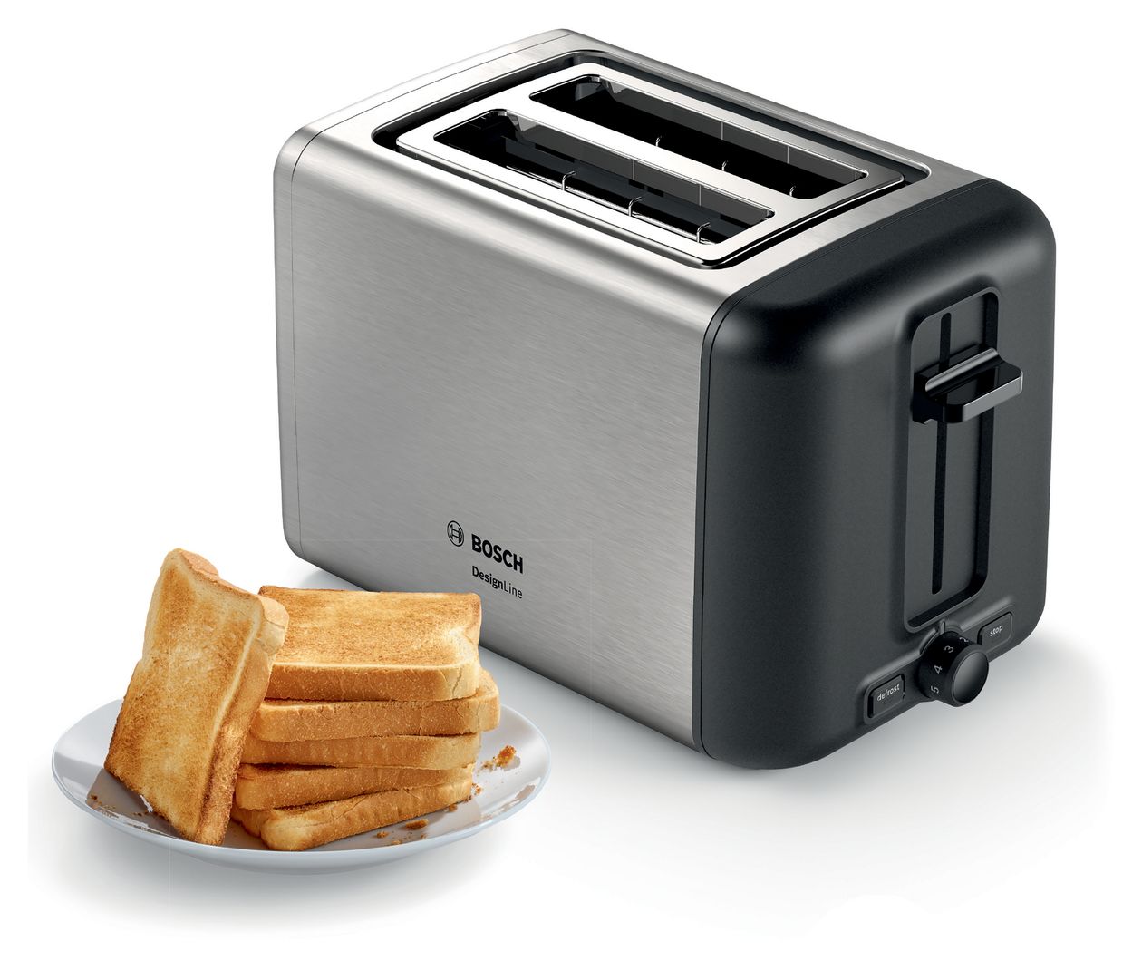 TAT3P420DE DesignLine Toaster 970 W 2 Scheibe(n)  (Schwarz, Silber) 