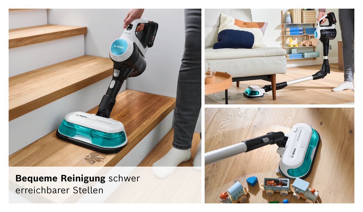 Unlimited 7 BKS71HYG3 ProHygienic Handstaubsauger Beutellos bis 40 min Laufzeit 18 V HEPA  (Schwarz, Weiß) 