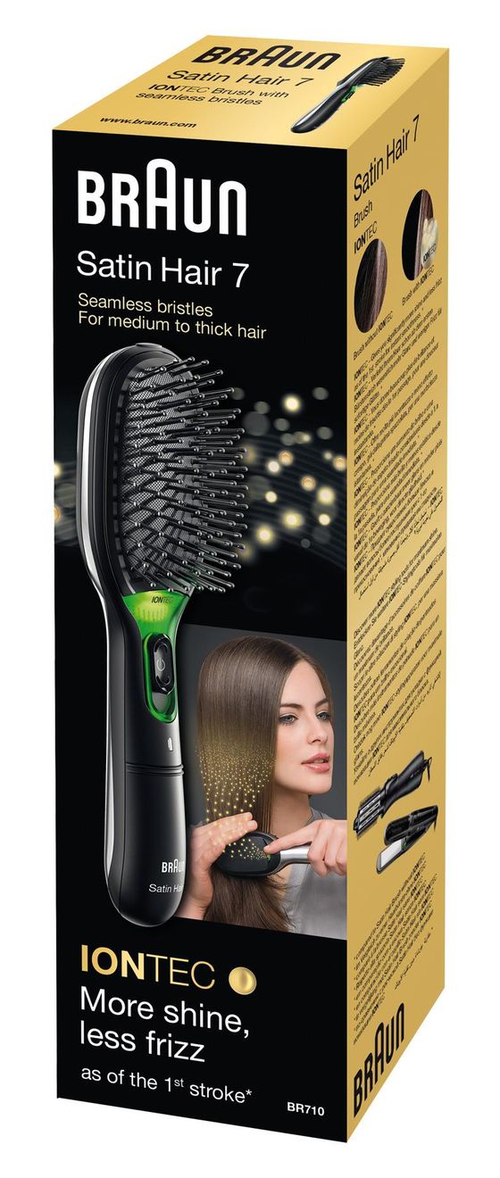 BR710 Satin Hair 7 Elektrische Haarbürste  (Schwarz) 