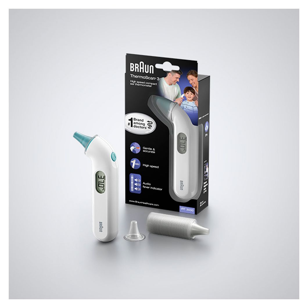 IRT3030 ThermoScan 3 Infrarot-Fieberthermometer LCD-Display 