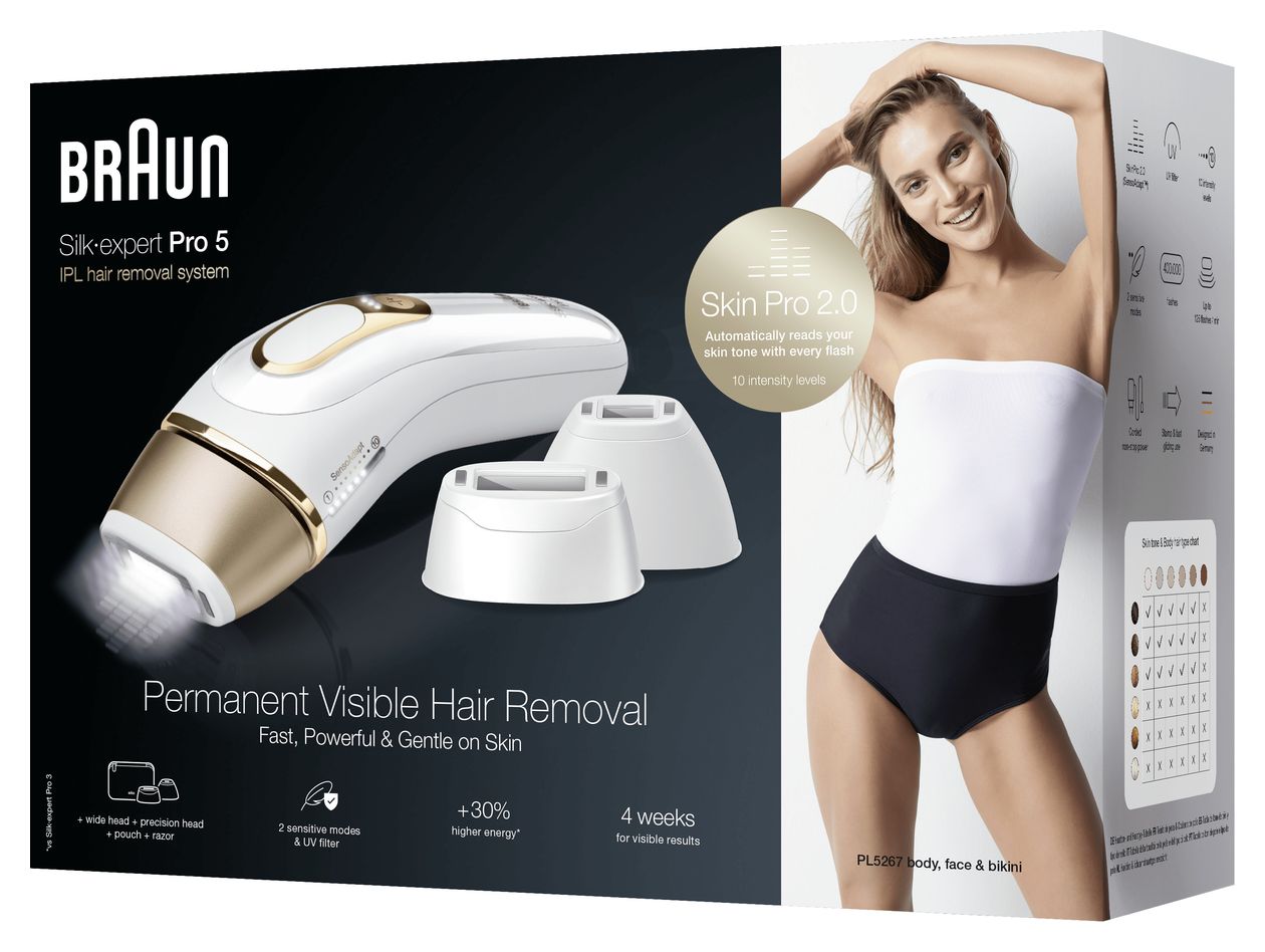Silk-expert Pro 5 PL5267 Lichtimpulstechnologie (IPL) Trocken Epilierer/Damenrasierer 