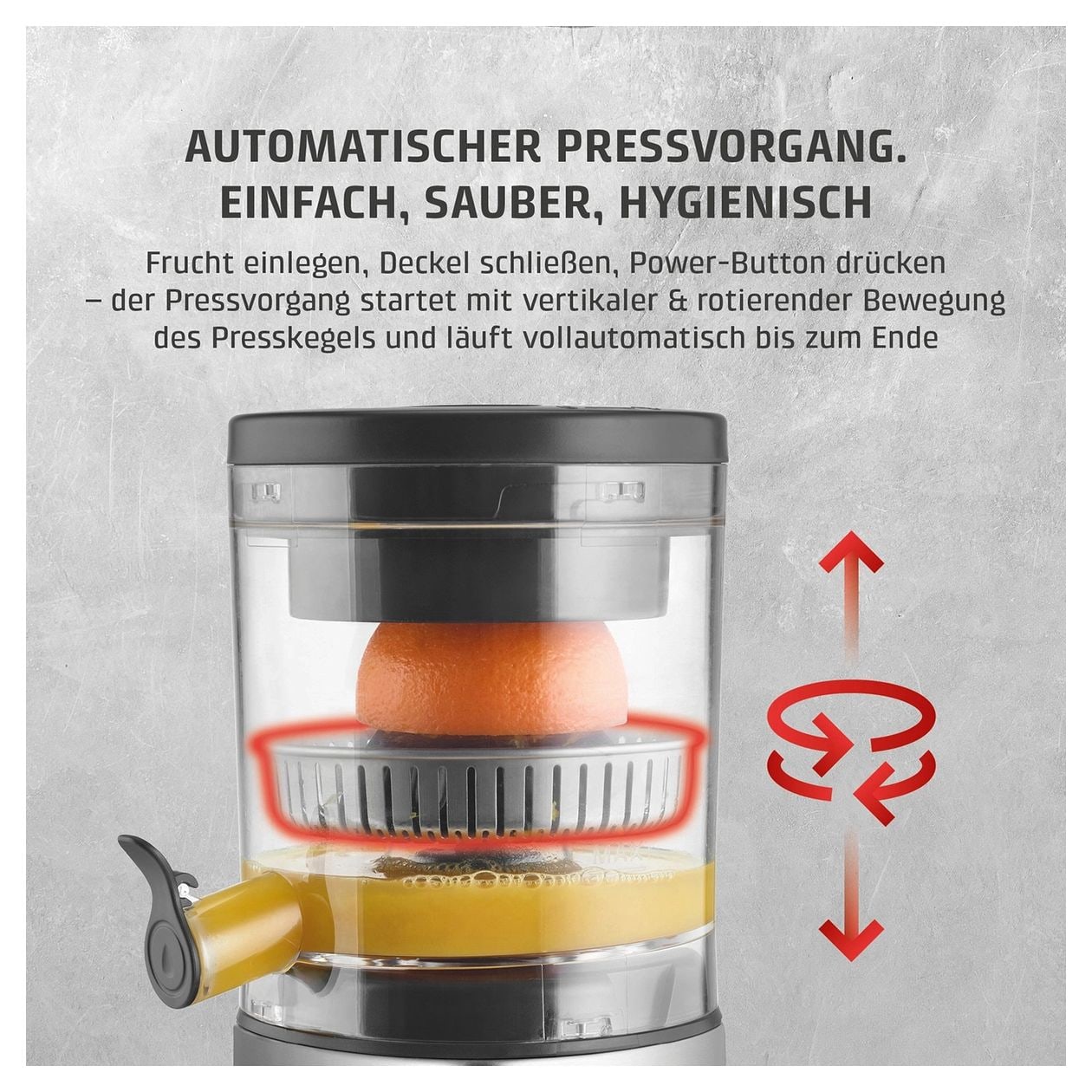CP440 Lift Zitruspresse 300 W  (Schwarz, Edelstahl) 