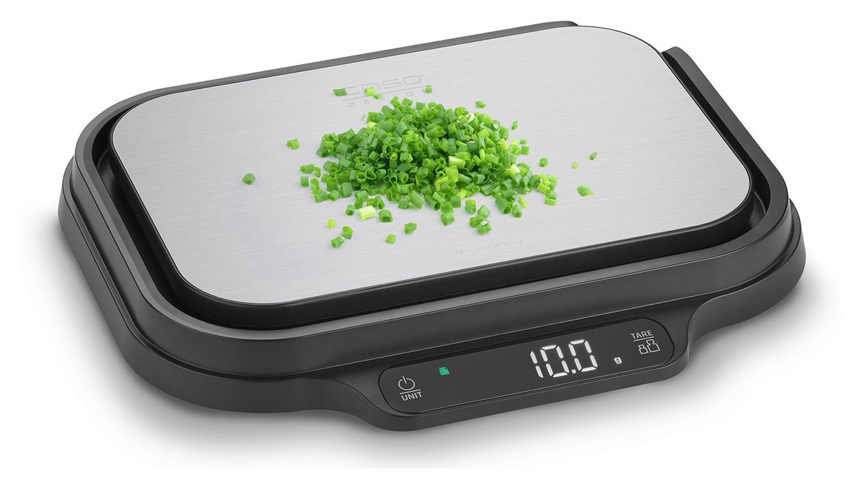 Kitchen Duo Elektronische Küchenwaage bis 15 kg Genauigkeit 0,1 g  (Schwarz, Edelstahl) 