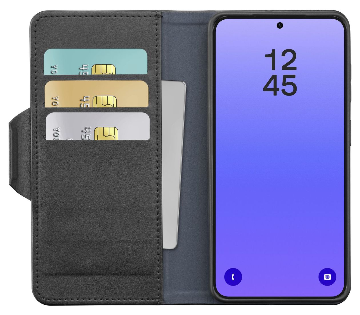 Book Agenda 2 Folio für Samsung Galaxy A37  (Schwarz) 