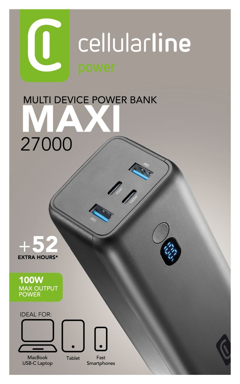 Maxi 27000 mAh Powerbank USB Typ-C  (Schwarz) 