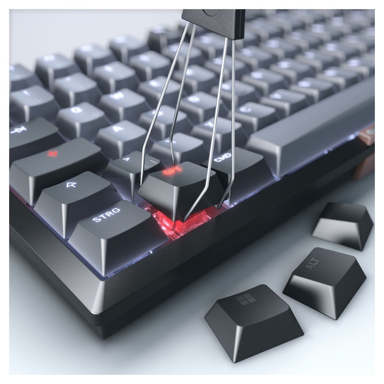 KW300MX LED Home Tastatur USB + Bluetooth (Schwarz, Kupfer, Grau) 