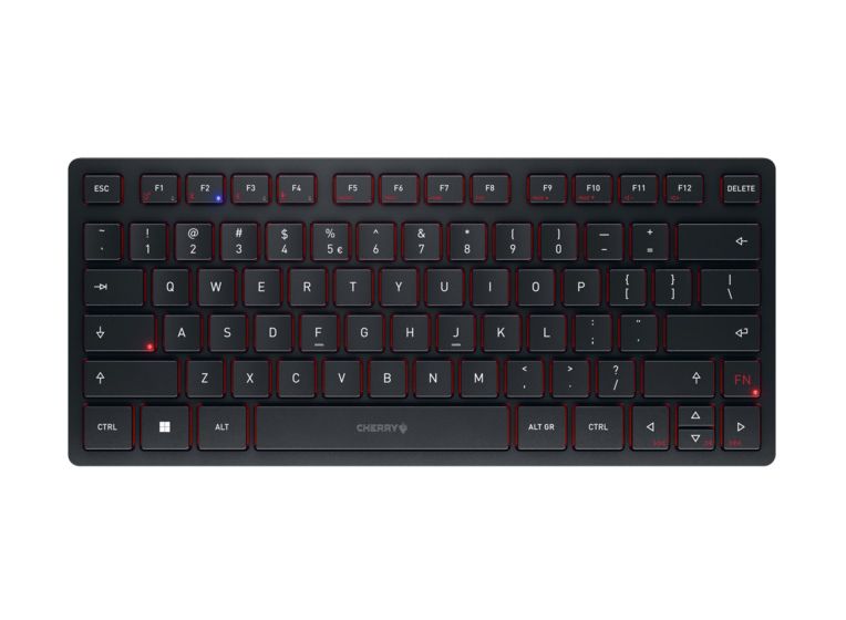KW9200 Mini Universal Tastatur QWERTY USB + RF Wireless + Bluetooth  (Schwarz) 