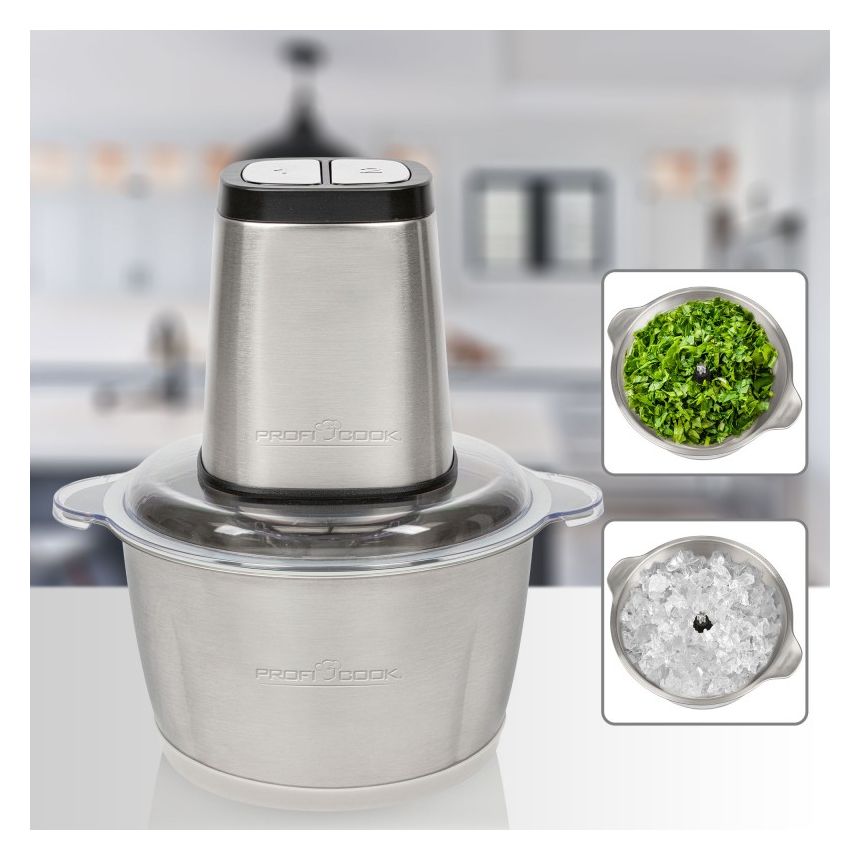 PC-MZ1227 Zerkleinerer 500 W 2 Klingen 1,7 l Glas Behälter  (Edelstahl) 