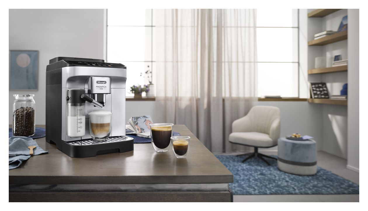 Magnifica Evo ECAM290.61.SB Kaffeevollautomat 15 bar 1,8 l 250 g  (Schwarz, Silber) 