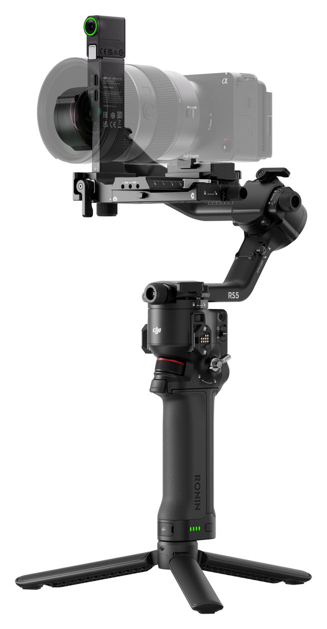 RS5 Stativ Gimbal für Kamera faltbar Bluetooth  (Schwarz) 