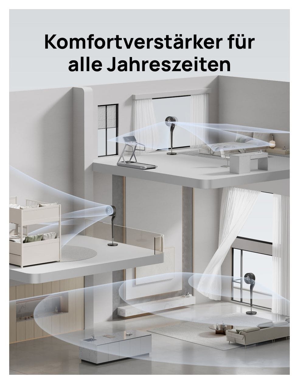 TurboPoly 154 1700 m³/h Ventilator Stand 25 dB  (Schwarz) 