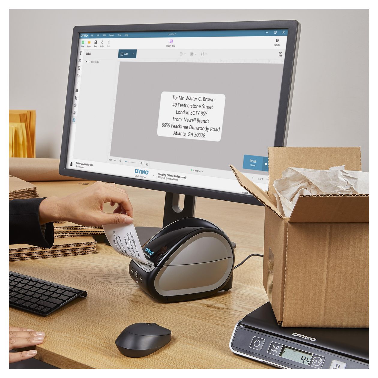 DYMO M2 Paketwaage | bis zu 2 kg | USB Briefwaage mit LCD-Bildschirm 