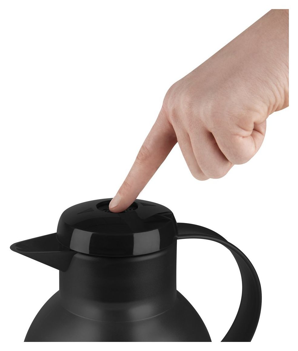504235 SAMBA Quick Press Isolierkanne 1,0l Glas-Isolierkolben  (Schwarz) 