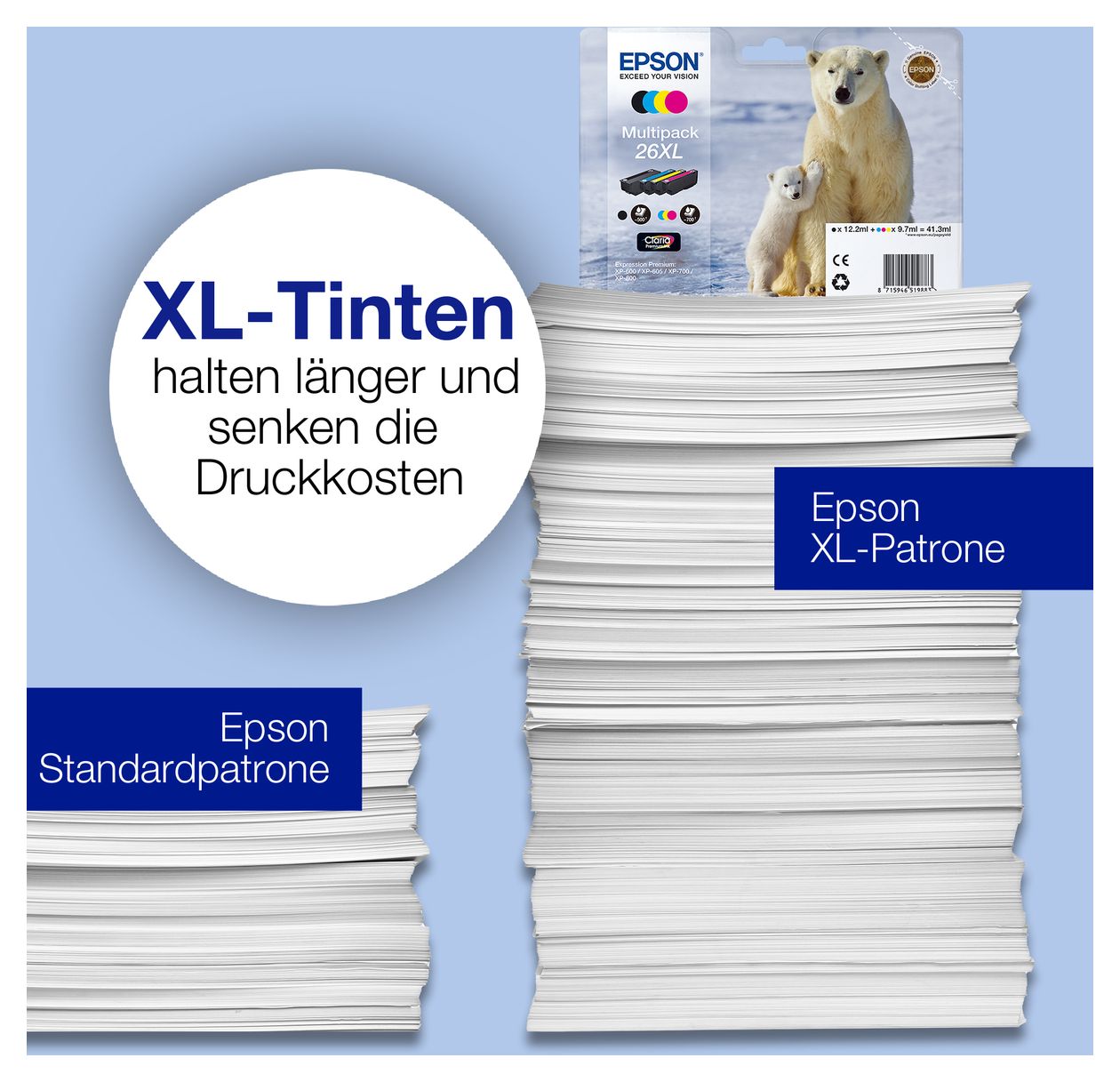 26XL C13T26344012 originale Druckerpatronen Gelb 9,7 ml 