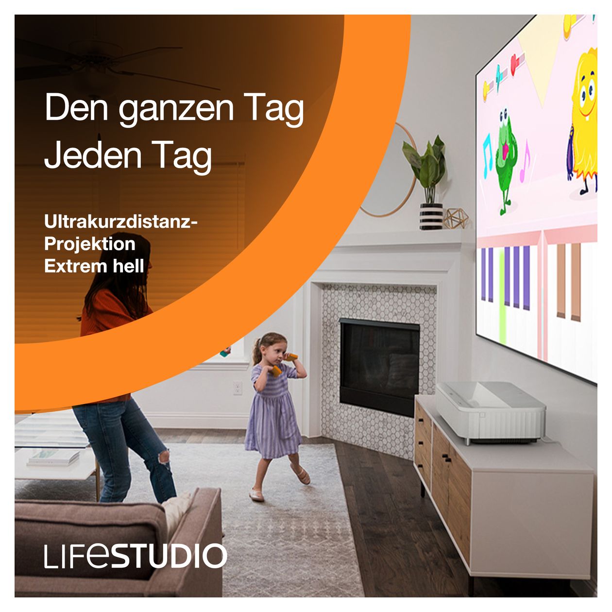 EH-LS670 Lifestudio Grand UHD 4K (3840x2160) 3LCD Laser Ultra-Short-Throw-Projektor 3600 ANSI Lumen  (Weiß) 