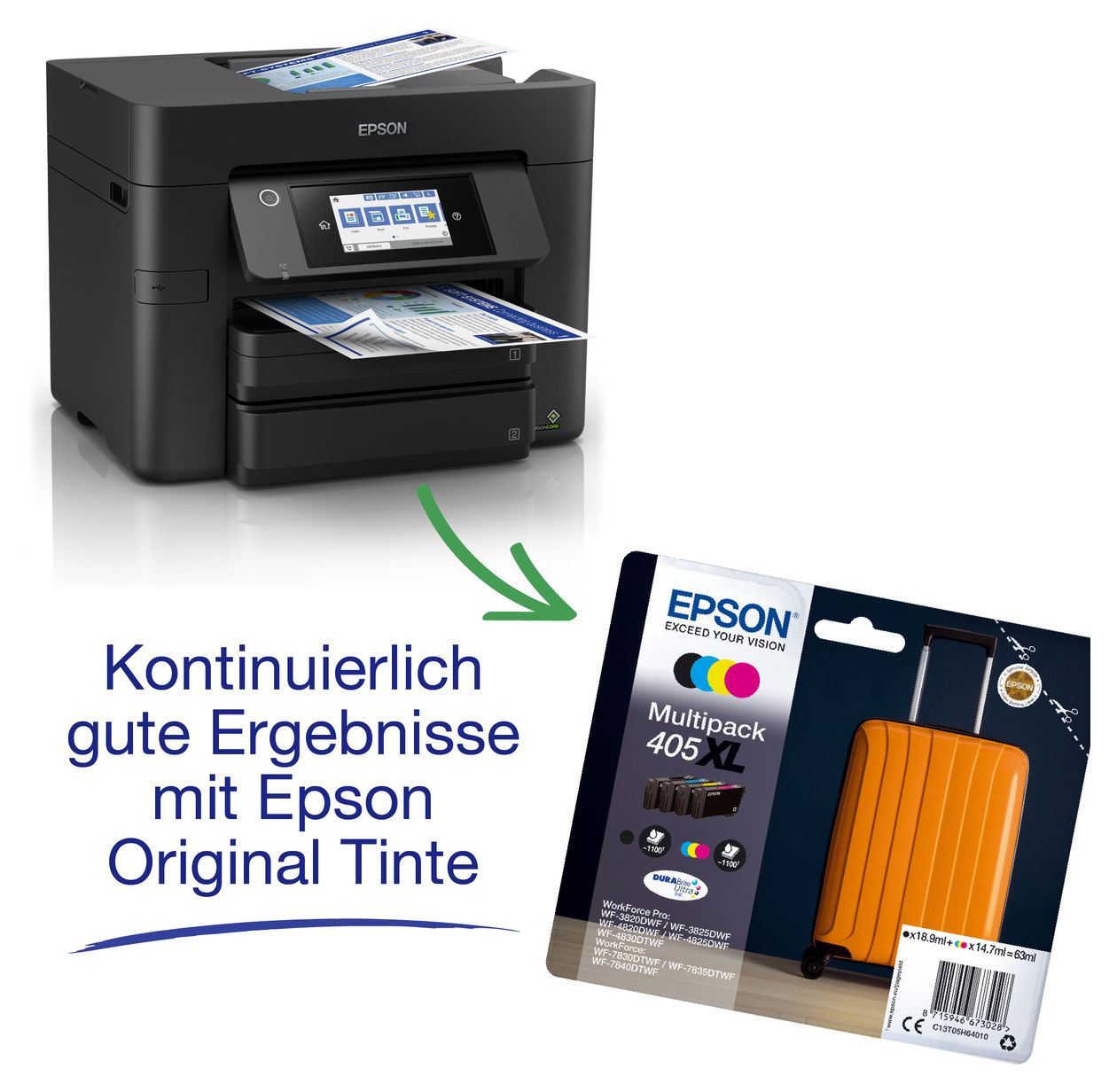 WorkForce Pro WF-4830DTWF All in One A4 Tintenstrahl Drucker 4800 x 2400 DPI 