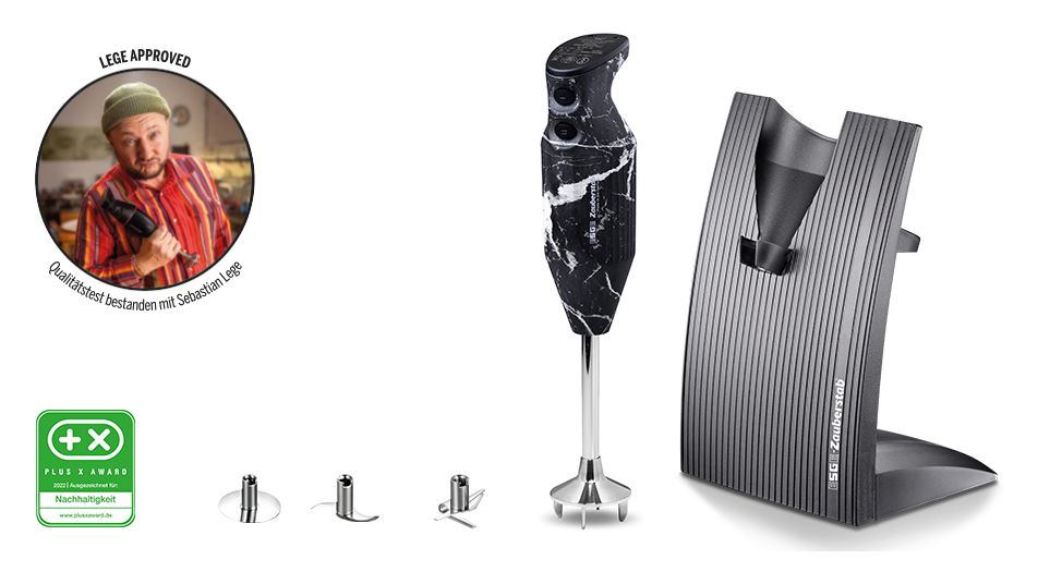 Design Edition Marmor/Schwarz Zauberstab Stabmixer 200 W (Schwarz, Marmorfarbe) 