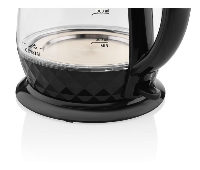 Crystal 1,7 l Wasserkocher 2200 W (Schwarz, Transparent) 