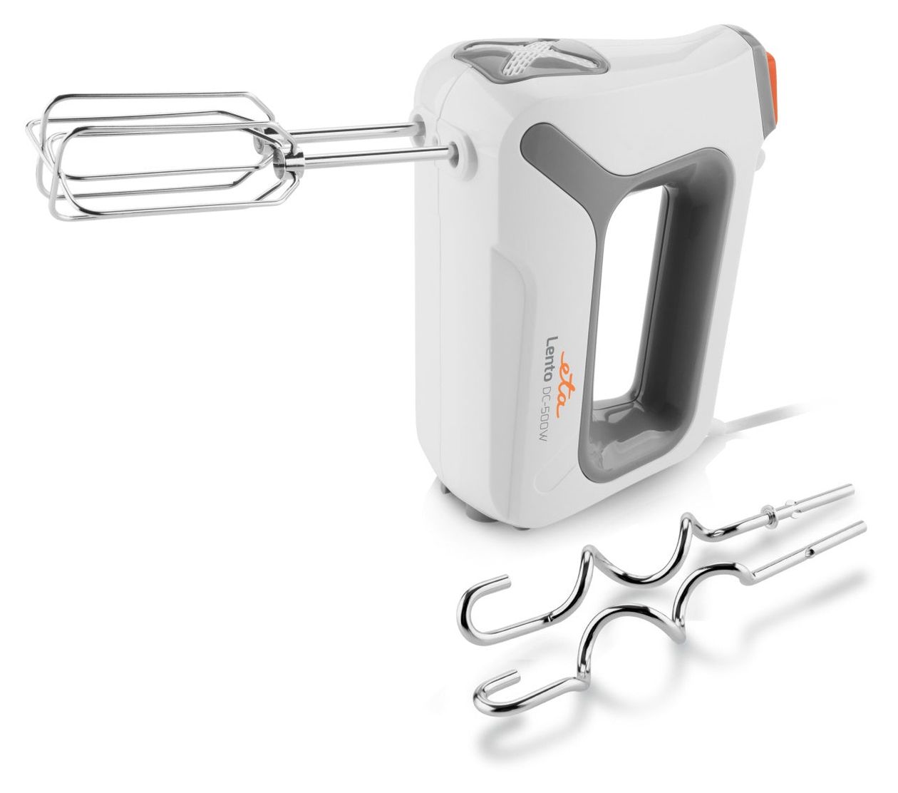 Lento Handmixer 500 W 4 Stufen  (Grau, Weiß) 