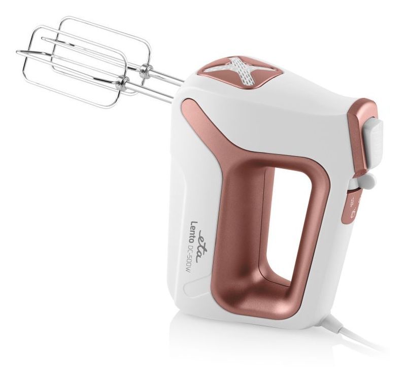 Lento Elements Handmixer 500 W 4 Stufen  (Weiß, Terrakotta) 