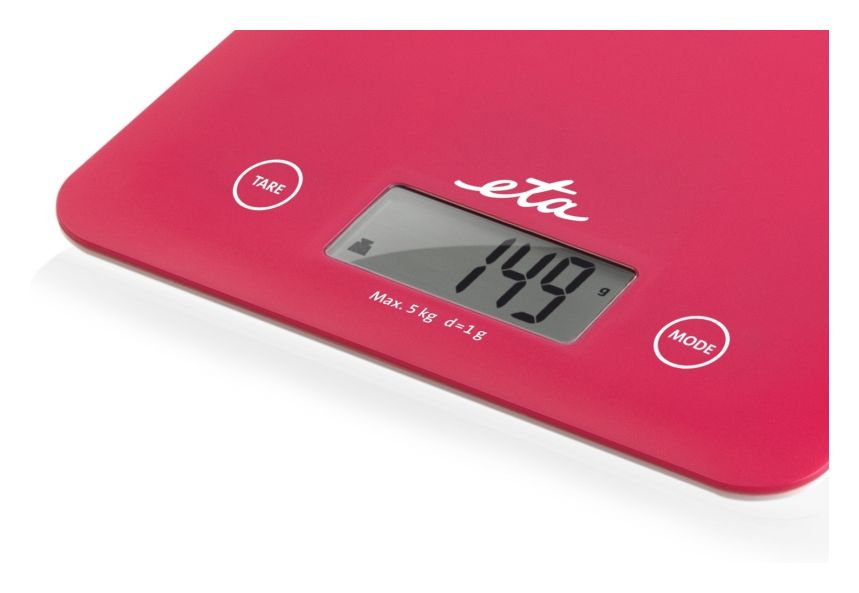 Lori Elektronische Küchenwaage bis 5 kg Genauigkeit 1 g  (Pink) 