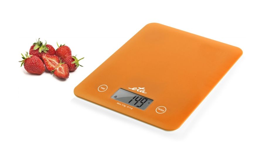 Lori Elektronische Küchenwaage bis 5 kg Genauigkeit 1 g  (Orange) 