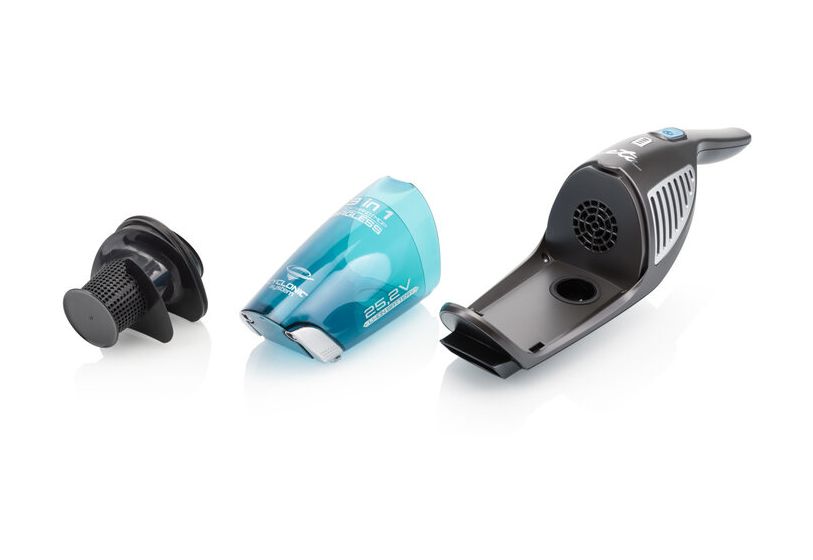Moneto Aqua Plus Handstaubsauger mit Staubbeutel bis 60 min Laufzeit 25,2 V HEPA  (Schwarz, Grau) 