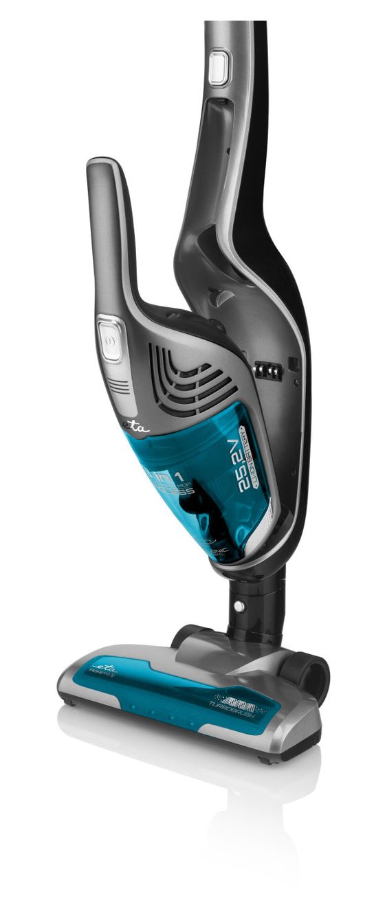 Moneto II Aqua Plus Handstaubsauger Beutellos bis 50 min Laufzeit 25,2 V HEPA  (Blau, Grau) 