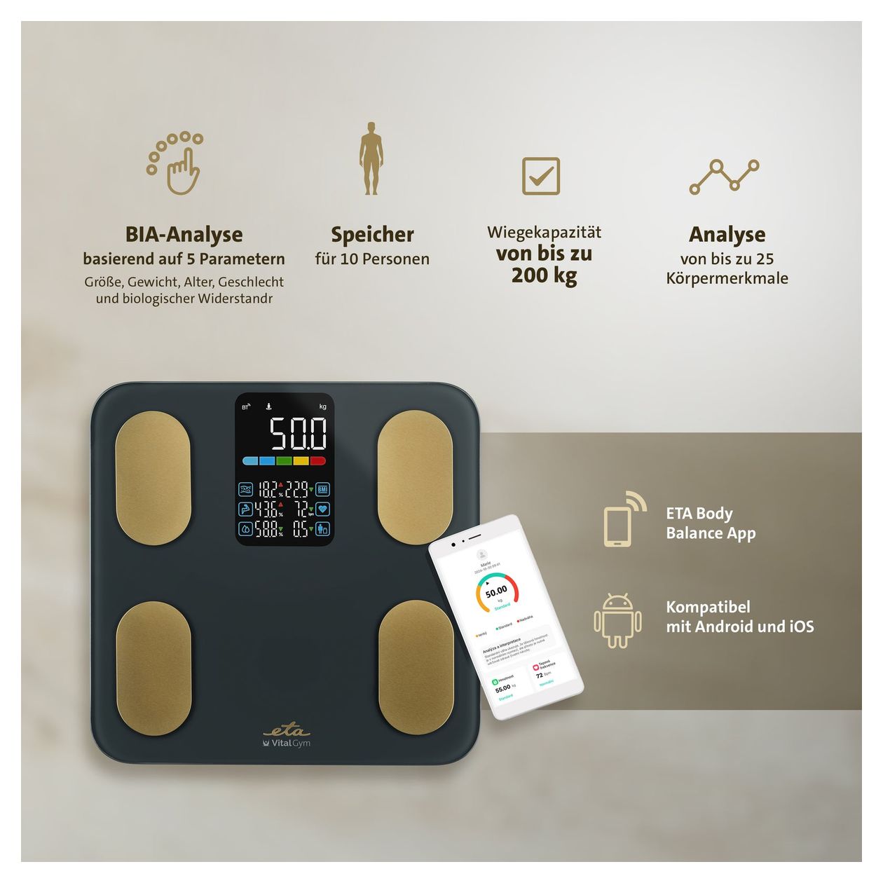 Vital Gym Personenwaage bis 200 kg 