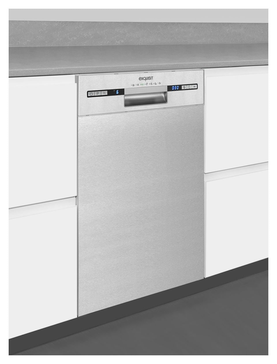 EGSP9309-EF-030E 45 cm Geschirrspüler teilintegriert (ohne Front) Leise 9 Maßgedecke 