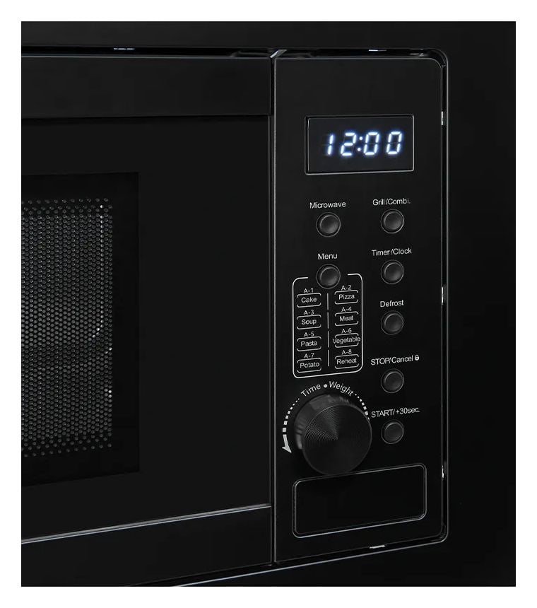EMW20-DG-020 Einbau-Mikrowelle 1000 W Größe: klein 6 Stufen Grill (Schwarz) 