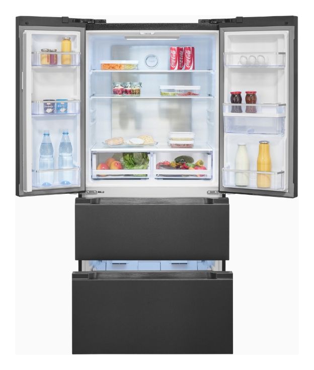 FD490-160-WS-202E Side-by-Side Kühl-/ Gefrierkombination French Door 323 l / 183 l 307 kWh NoFrost 1830 mm x 836 mm  (Grau) 