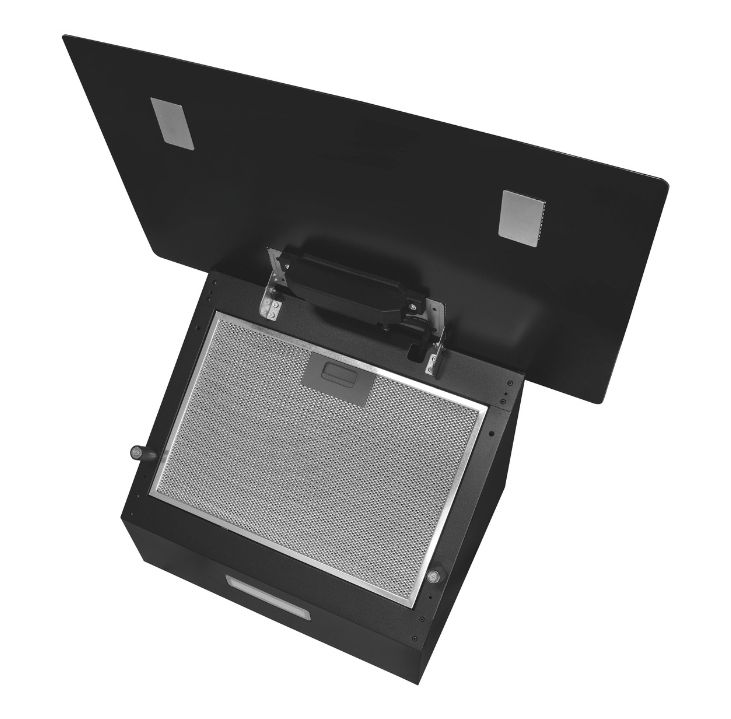 KFD60-020 Umluft Dunstabzugshaube/Esse Wand 60 cm (Schwarz) 