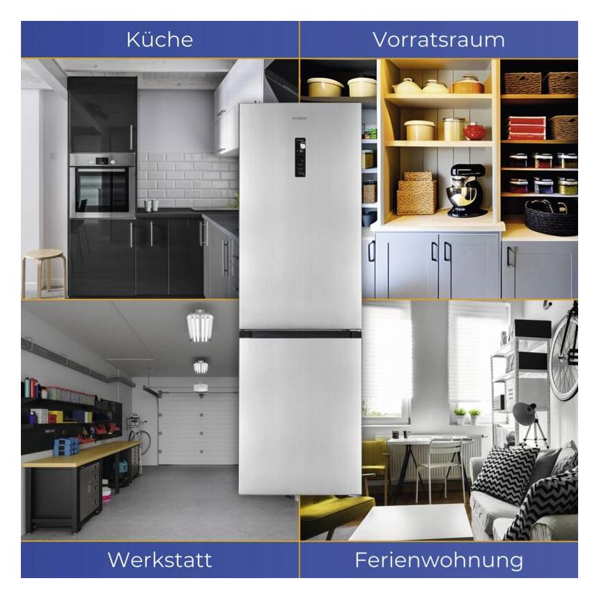KGC350-105-NF-040C 243 l / 104 l Kühl-Gefrierkombi freistehend NoFrost 162 kWh Jahr  (Schwarz, Edelstahl) 