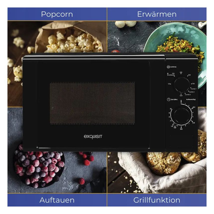 MW900-030G Standgeräte Solo 700 W Größe: klein 5 Stufen Grill  (Schwarz) 