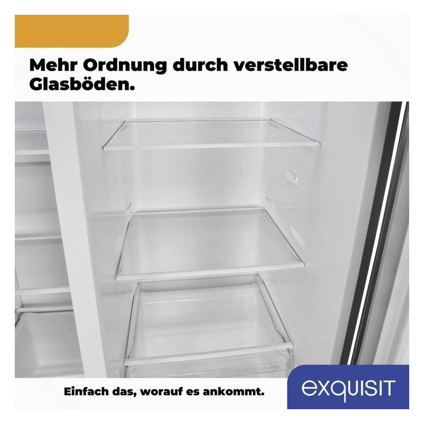 SBS520-CF-040E Side-by-Side Kühl-/ Gefrierkombination 344 l / 169 l 306 kWh NoFrost 1775 mm x 910 mm  (Schwarz, Edelstahl) 