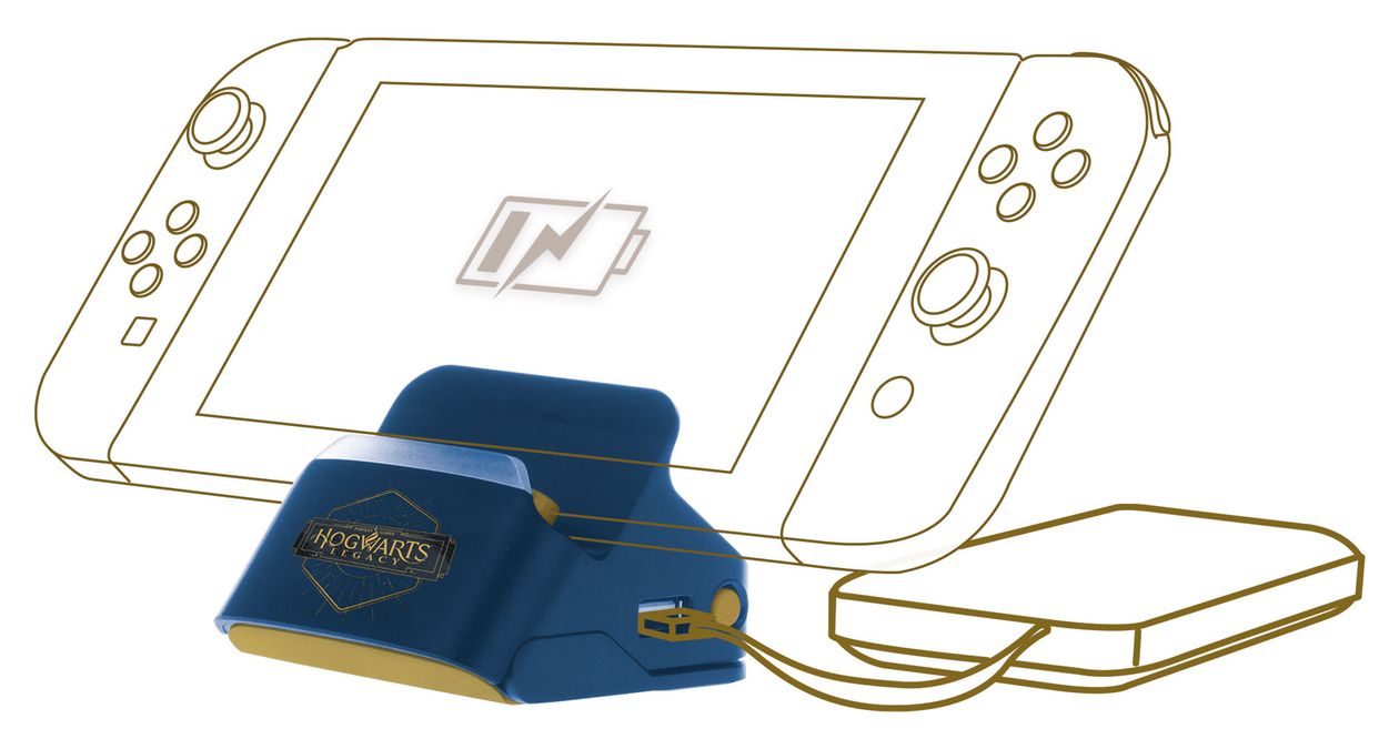 Play & Charge Dock Hogwarts Legacy Nintendo Switch  (Blau, Gelb) 