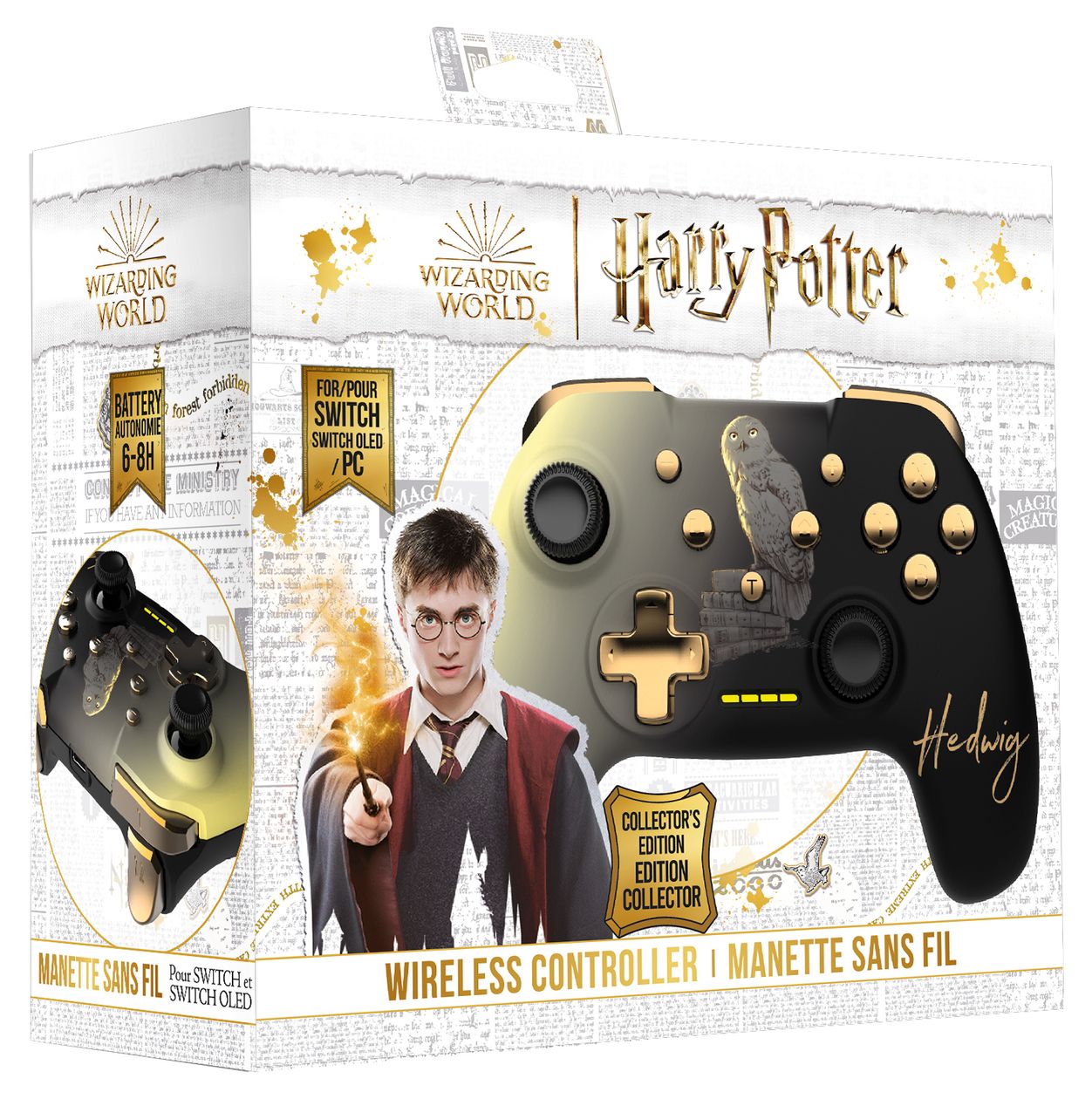 Wireless Controller Harry Potter Hedwig Gamepad für Nintendo Switch, Nintendo Switch OLED, PC  (Schwarz) 