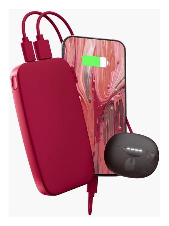 2PB12100BR 12000 mAh Powerbank USB Typ-C  (Beere, Rot) 