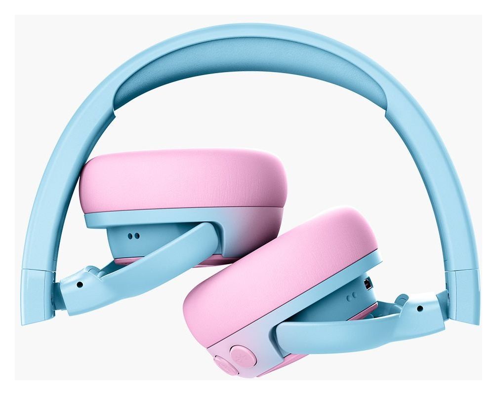 Code Junior Ohraufliegender Bluetooth Kopfhörer kabellos 48 h Laufzeit USB Typ-C  (Blau, Pink) 