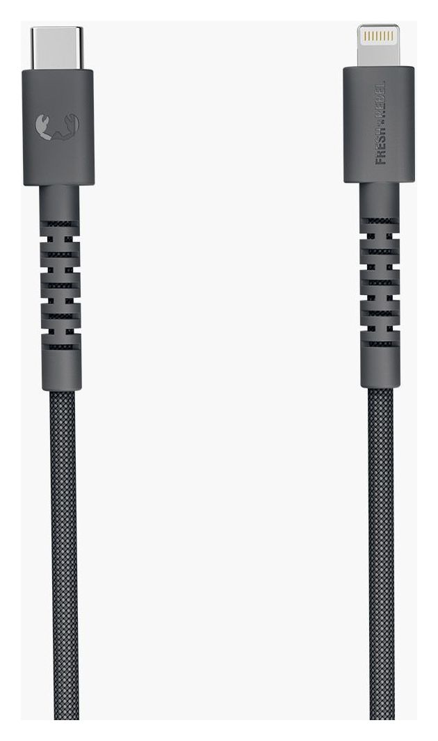 FlexWave Rundkabel Lightning auf USB C Männlich 2 m  (Grau) 