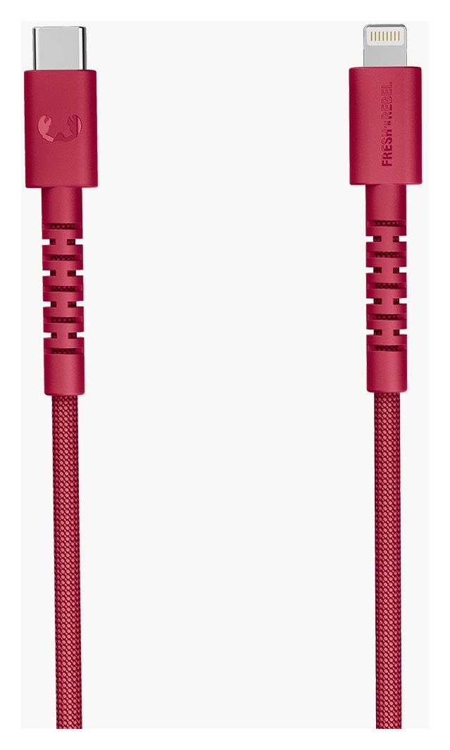 FlexWave Rundkabel Lightning auf USB C Männlich 2 m  (Rot) 