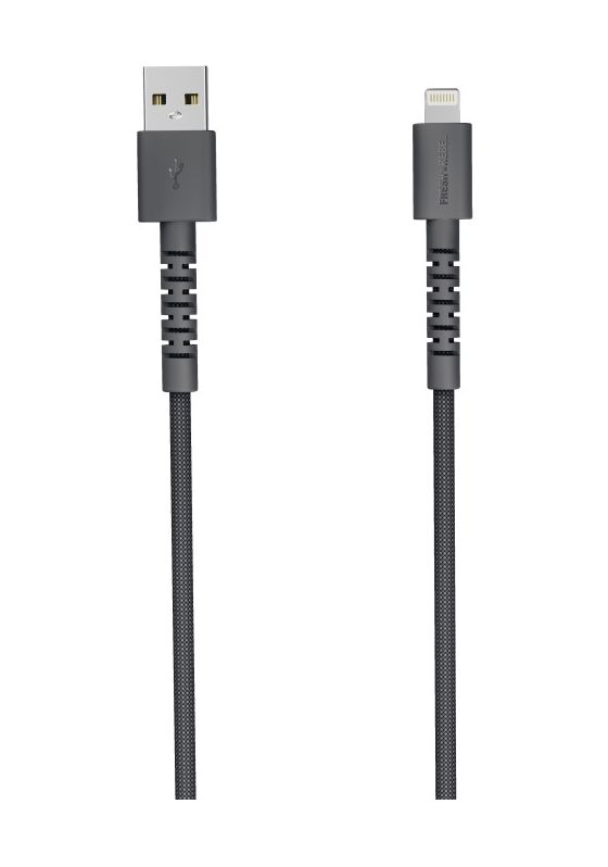FlexWave Rundkabel Lightning auf USB A Männlich 2 m  (Grau) 