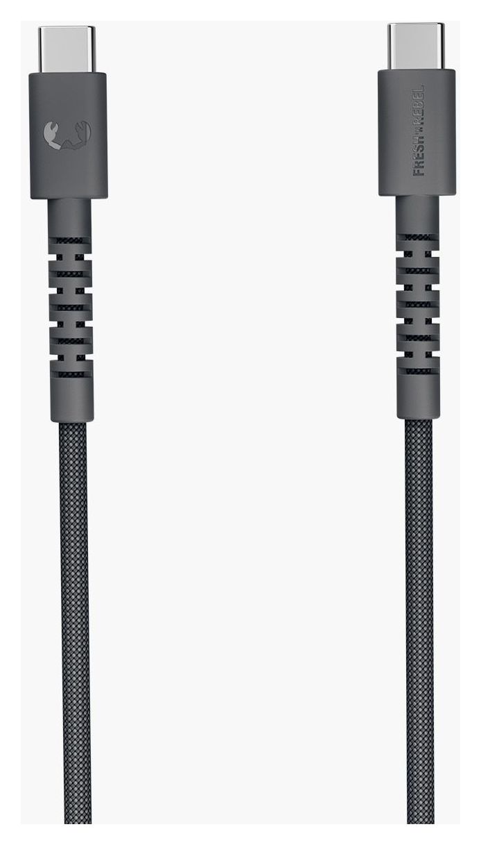 FlexWave Rundkabel USB C auf USB C Männlich bis 60 W 3 m  (Schwarz) 